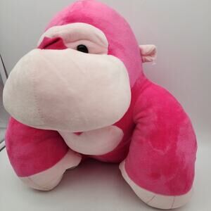 Dan Dee Gorilla Plush 16" Pink Fur Heart on Chest Big Arms Valentine Love 2017